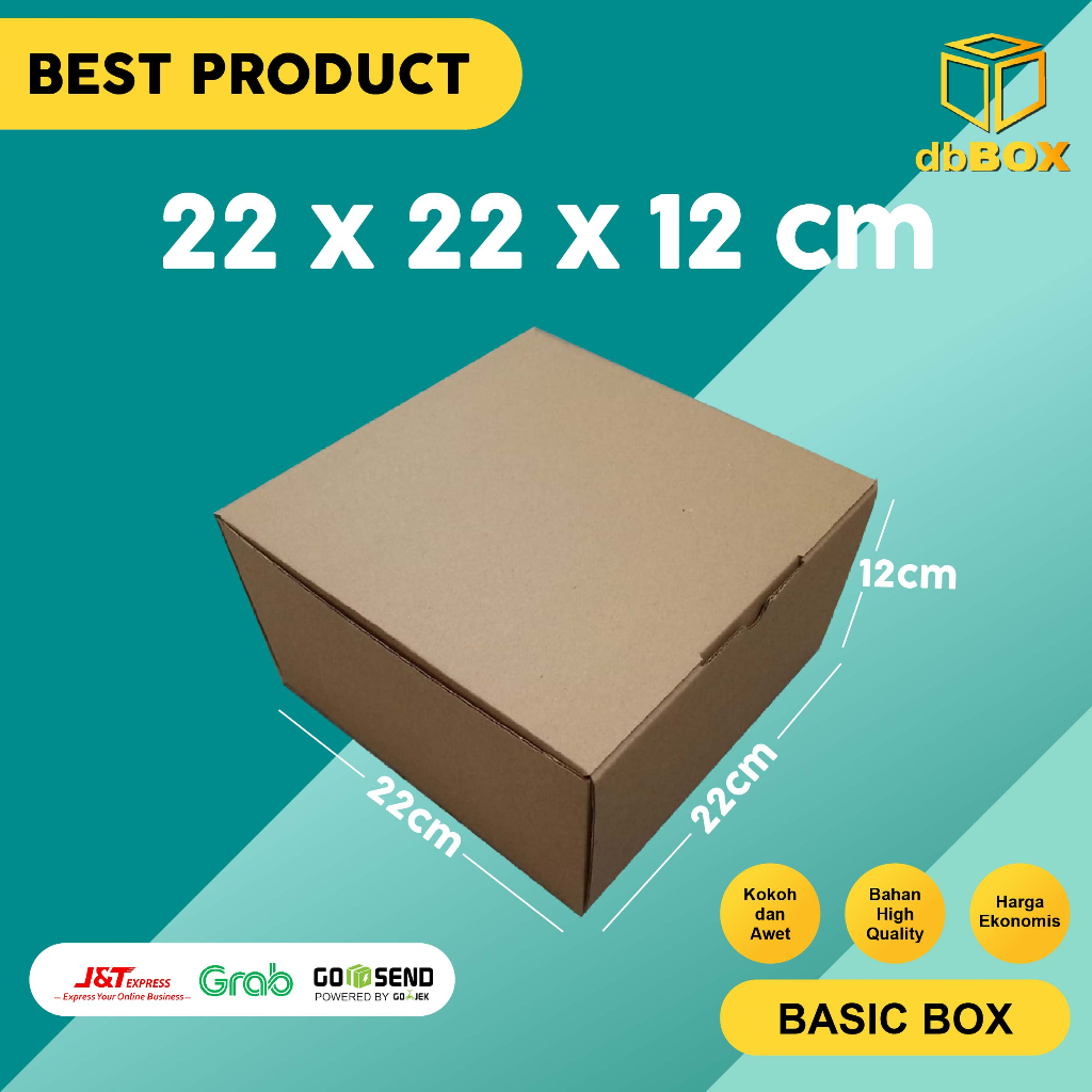 

(10 pcs) Kardus 22x22x12 cm --box Die Cut dan easy usage--