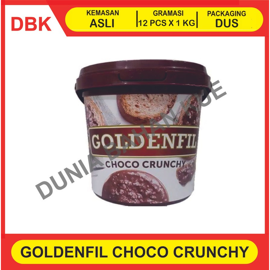 

GOLDENFIL SELAI CHOCO CRUNCHY / CHOCOLATE CRUNCHY 1 KG - 1 DUS 12 PCS