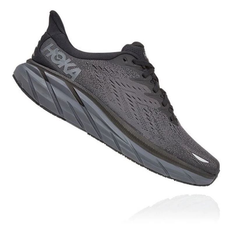 Hoka Clifton 8 Men's Road Running Shoes - Black Grey