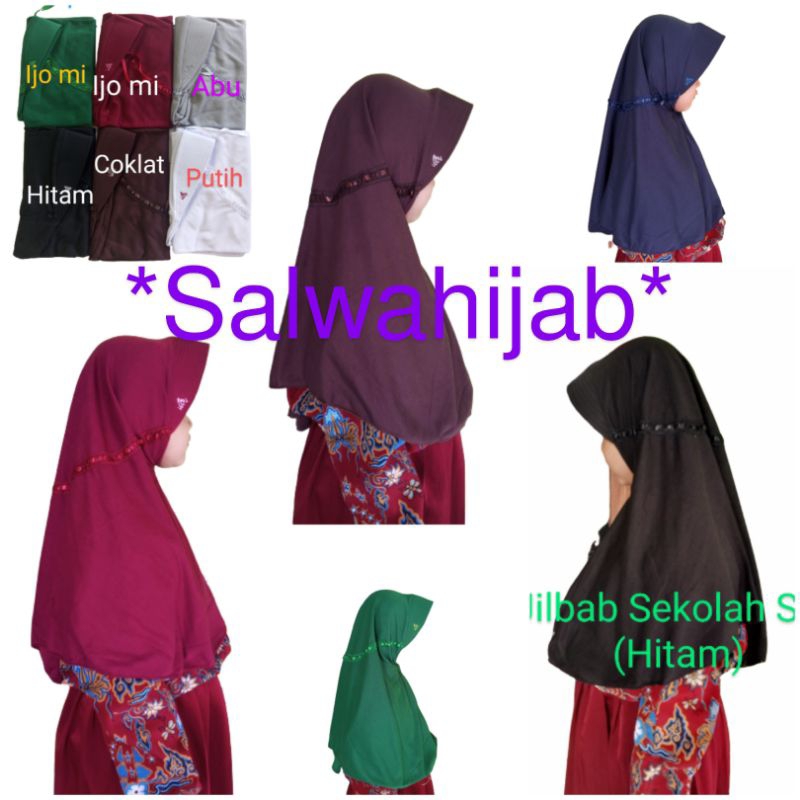 Hijab Bergo Anak Sekolah TK SD SMP Kerudung Bergo Jilbab Instan Anak