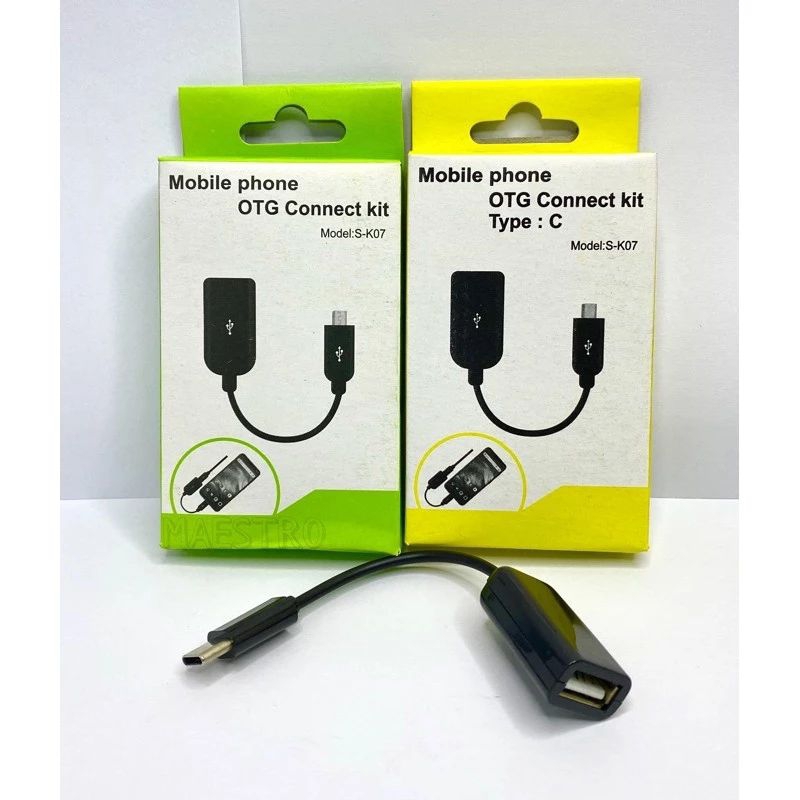 OTG kabel OTG Type C & micro USB sambungan ke flashdisk/USB panjang kabel 8 cm