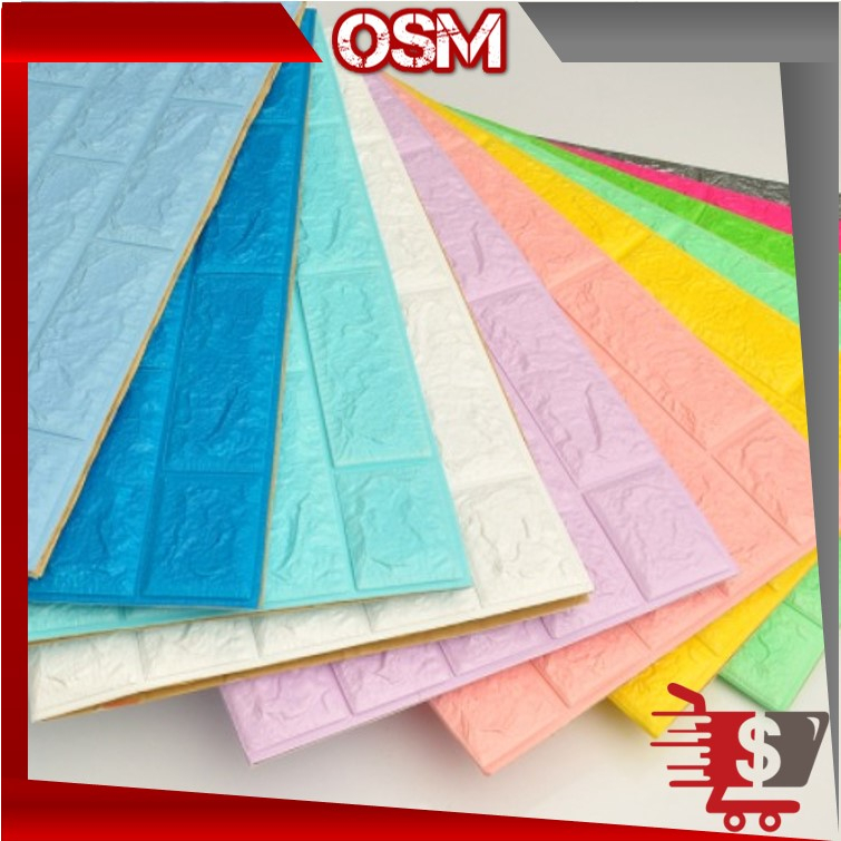 OSM - H5163 Wallpaper Dinding Foam 3D Kecil Motif Batu Bata / Stiker Dinding Mini Dekorasi