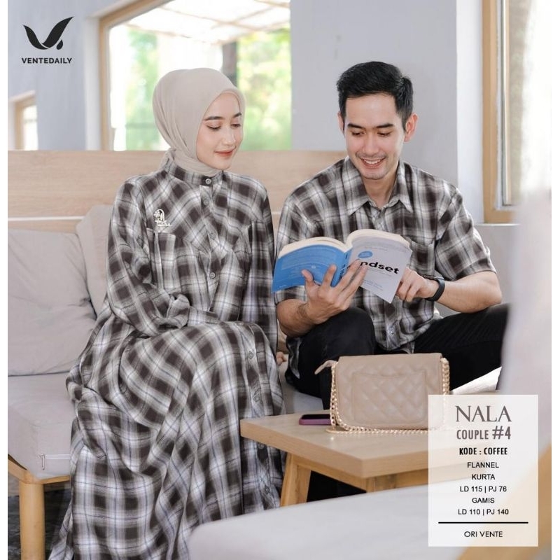 NALA COUPLE #4 FLANELL KURTA ORI VENTE/ SARIMBIT KELUARGA