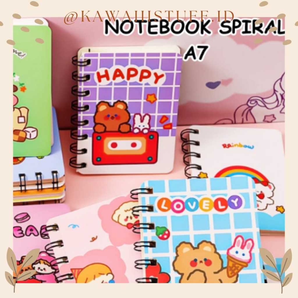 

[KAWAIIISTUFF.ID] Notebook Mini A7 Karakter Kartun Lucu Dino Sunset Aesthetic Cloud