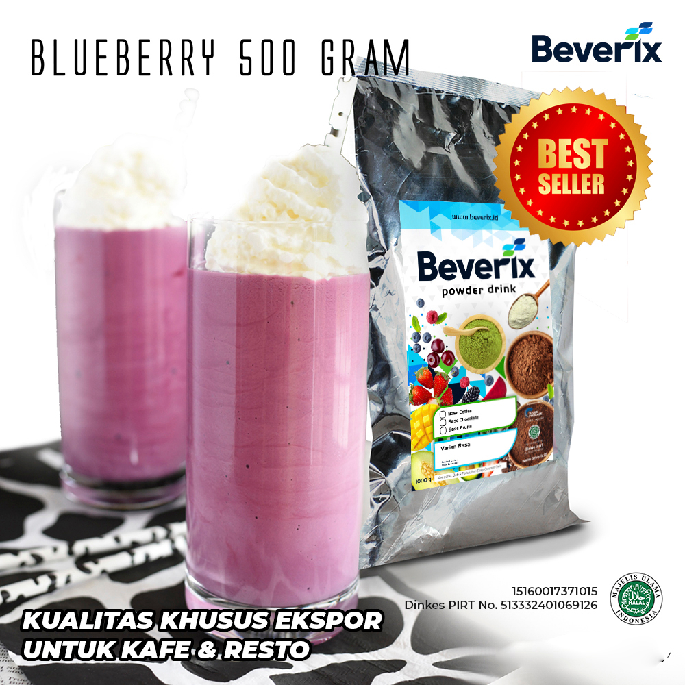 

Bubuk Minuman Fruit Rasa Blueberry Beverix Fresh Powder Drink 500 Gram