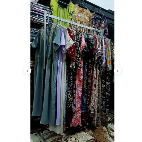 SHp2 GGANTUNGAN BAJU GAWANG KOTAK BAHAN BESI CROME JEMURAN BAJU