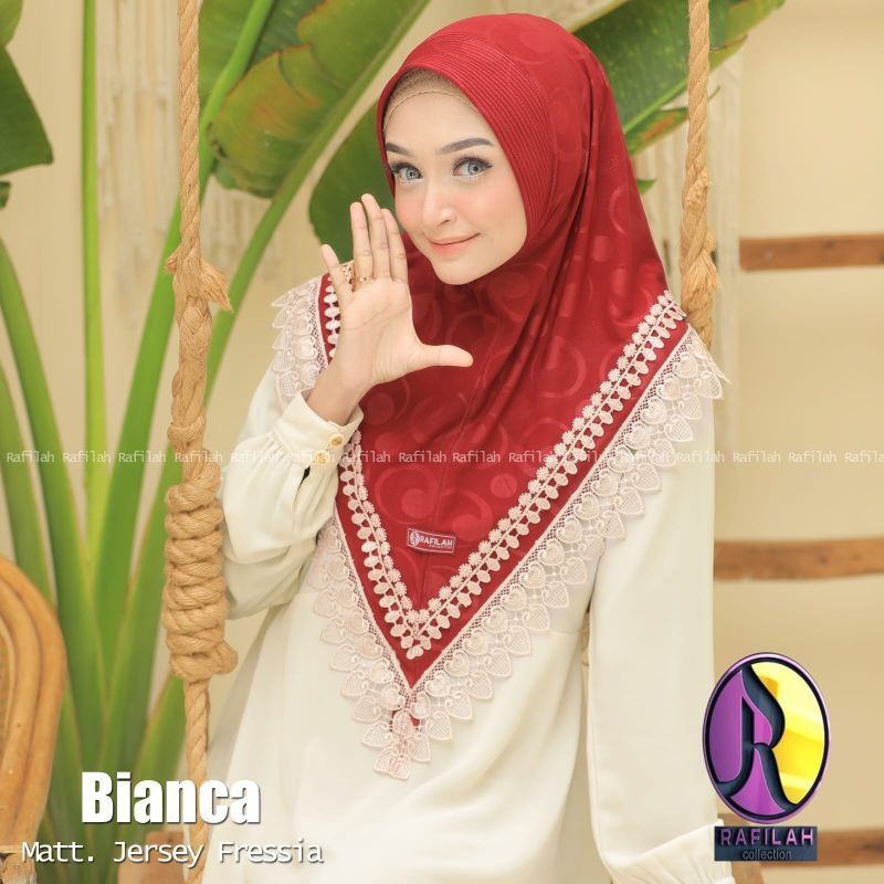 BIANCA MAT JERSEY FRESSIA BY Rafilah Hijab RENDA TUMPUK HIJAB MURAH HIJAB EMBOS
