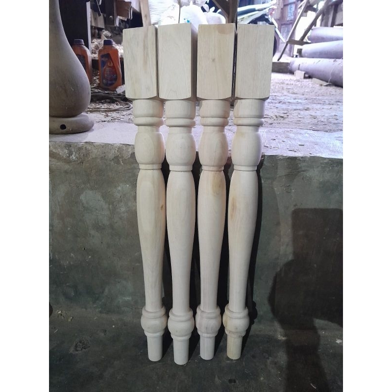 KAKI MEJA BUBUT KAYU MAHONI T=23cm