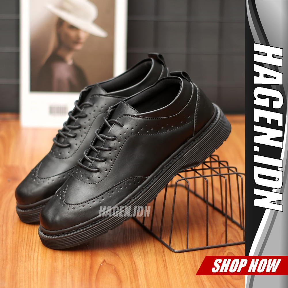 HGN Archi Sepatu Pantofel Hitam Pria Formal Casual Kerja Kantor Kuliah Wisuda