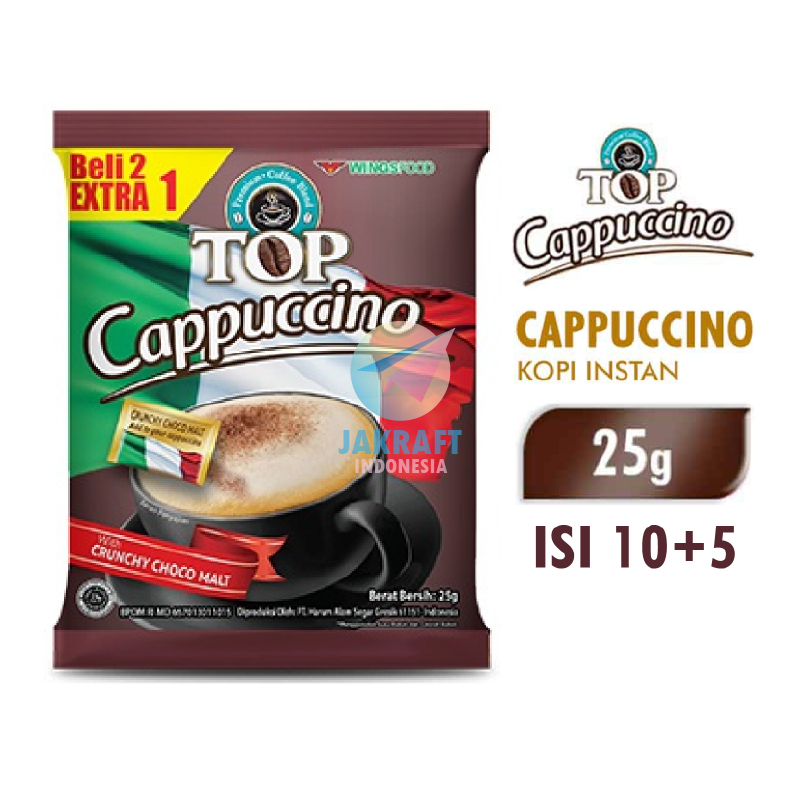 TOP KOPI CAPPUCINO 15 RENCENG 25 GR