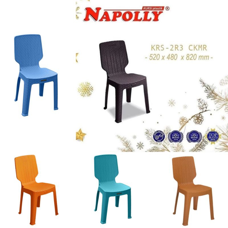Kursi Sender Plastik Anyaman Rotan Napolly 2R3 - Kursi Makan Rattan Tanpa tangan Napolly Big2R3