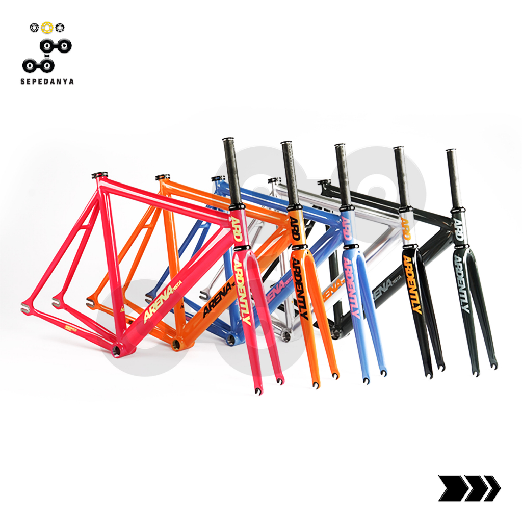 Ardently Arena Frameset Frame Set Fork Full Carbon 700c Over Size OS Sepeda Fixie Fixed Gear Track B