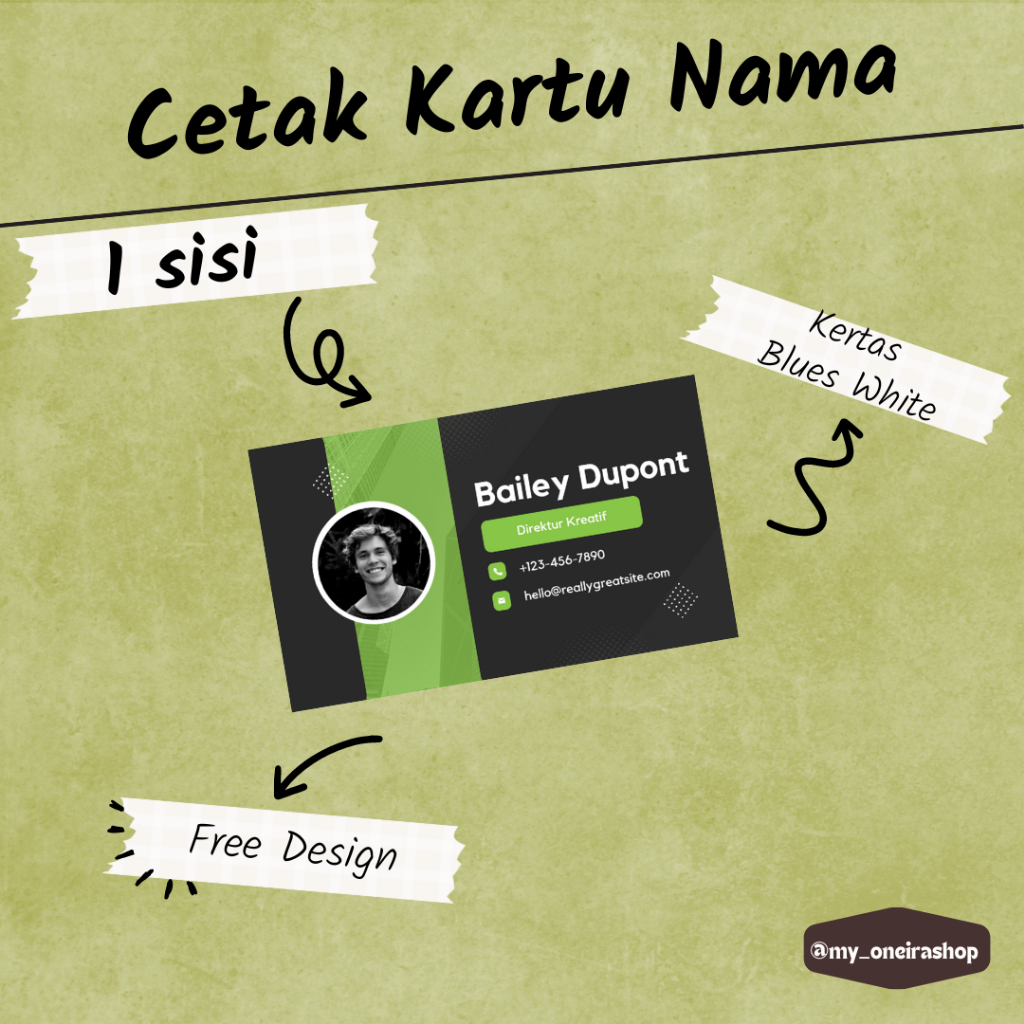 

CETAK KARTU NAMA 1 SISI