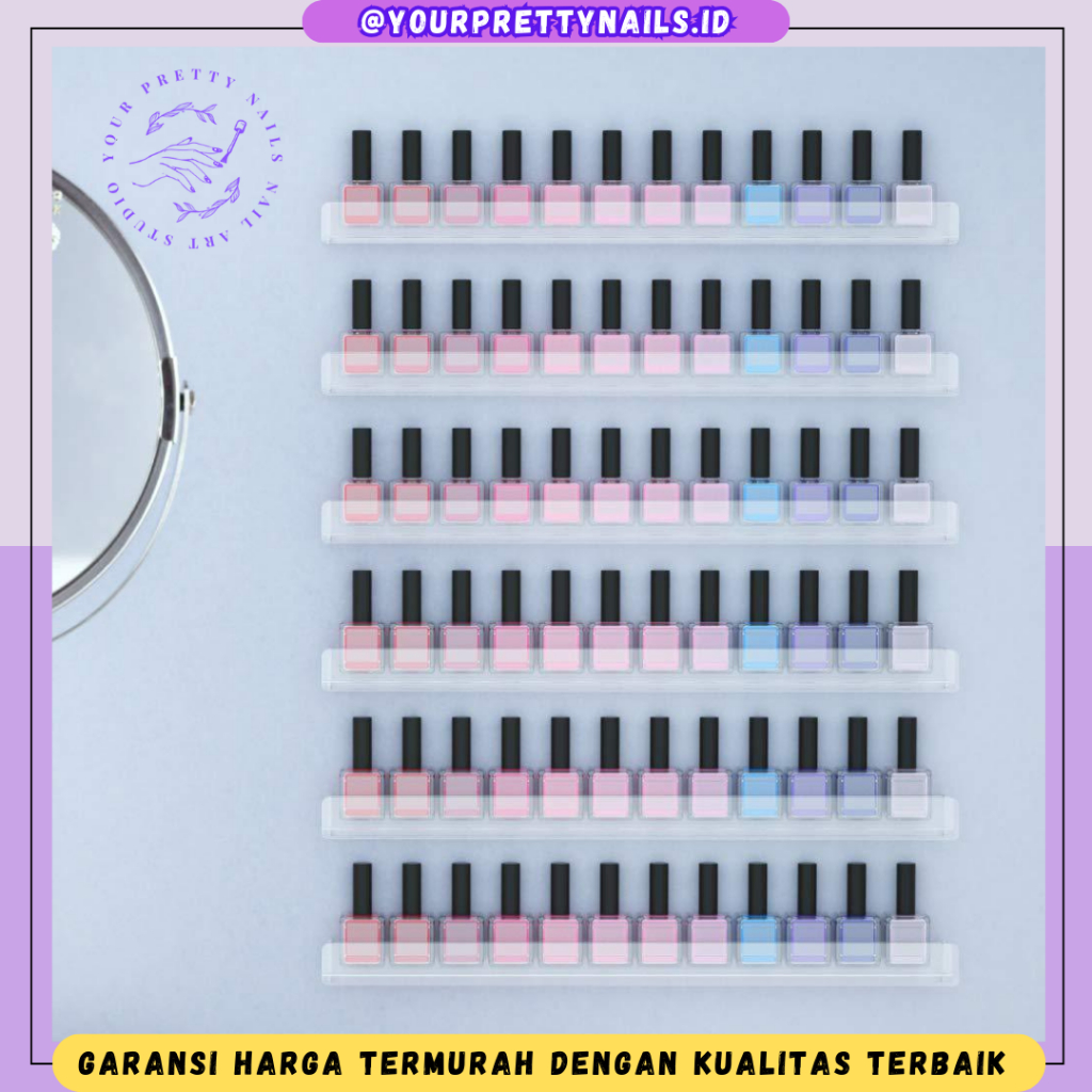 Acrylic Display Organizer Nail Art Rak Dinding / Acrylic Tempat Pajangan Kutek Transparan / tempat P