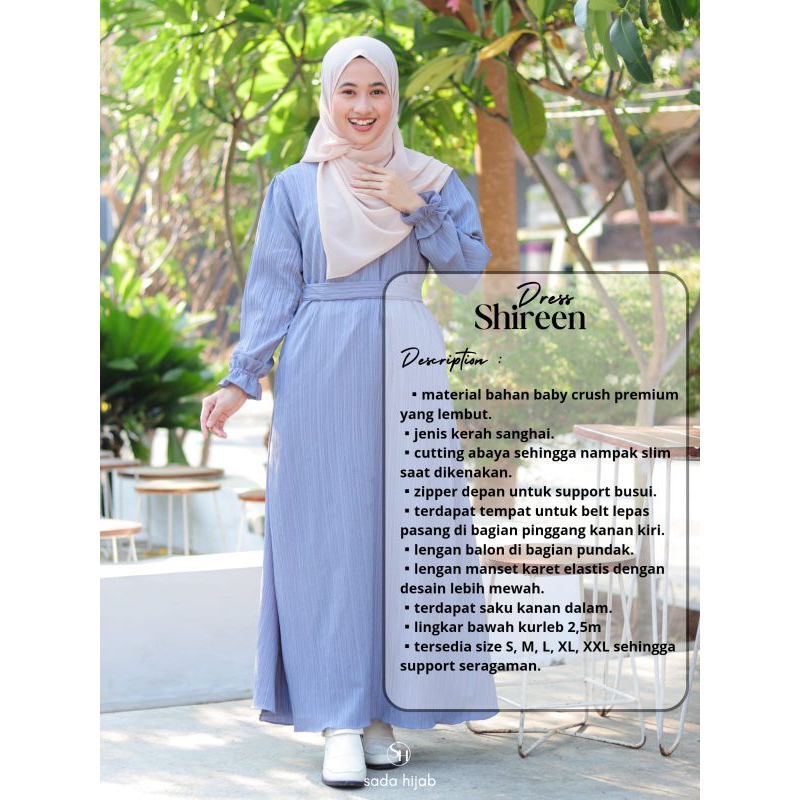 SHIREEN DRESS ORI SADA HIJAB BABY CRUSH SZ S-XXL