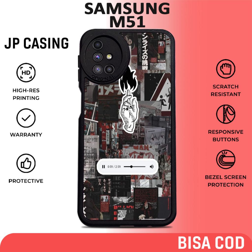 Case Samsung M51 [ AESTHE BLACK 04 ] Casing Samsung M51 Hardcase Softcase Premium Glossy