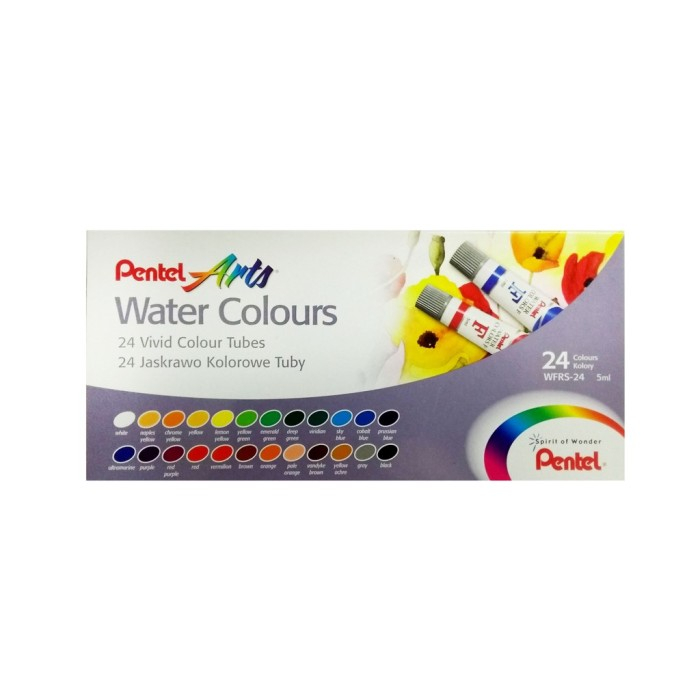 

Pentel Arts Water Colours 24 Color 5ml WFRS-24 Cat Air Warna Watercolour Watercolor WFRS24