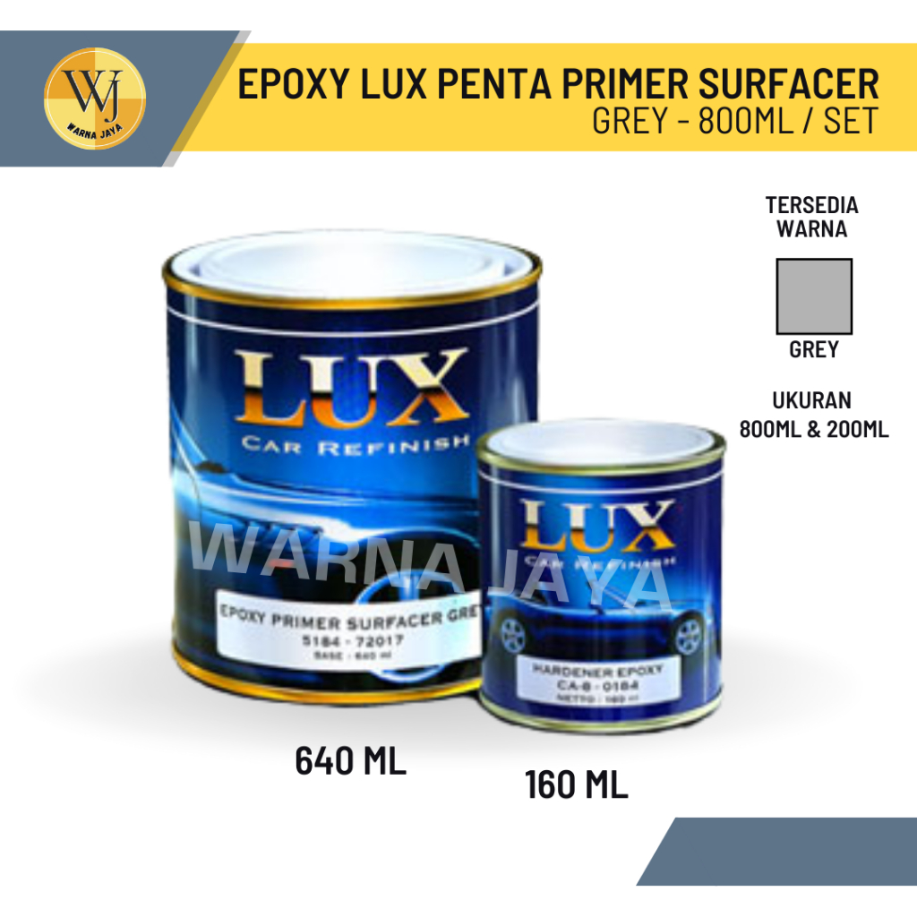 Epoxy Lux Primer Surfacer Abu Abu 1 Liter / Cat lapis dasar / Epoxy Lux Primer Grey 1 L