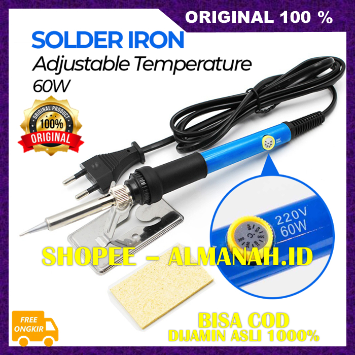 [BISA COD] Solder Iron Multifungsi Solder Listrik Adjustable 60W ASLI
