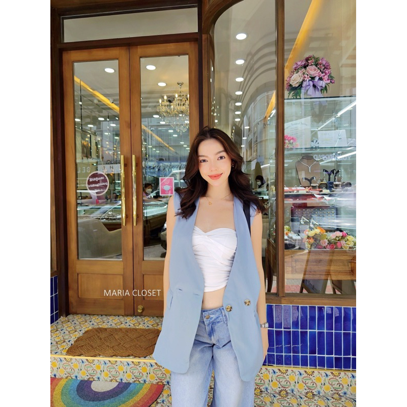 Naora Blazer (Korean Sleeveless Blazer Long Outer Maria Closet Import Bangkok)