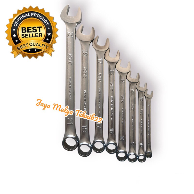 KTC Paket Kunci ring pas 8 pcs / kunci ring pas KTC Japan original / Alat bengkel