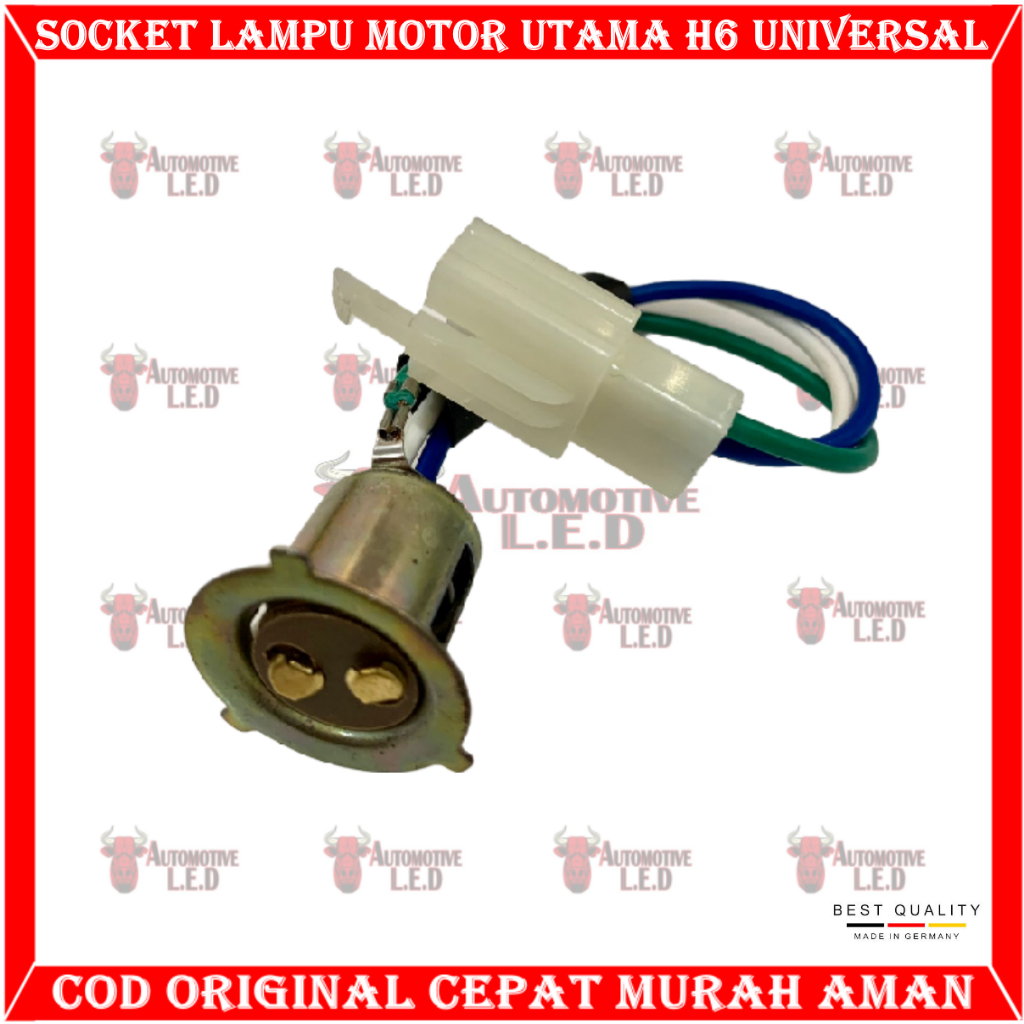 ORIGINAL FITTING COP LAMPU DEPAN MOTOR UNIVERSAL SOCKET BOHLAM UTAMA H6 MOTOR