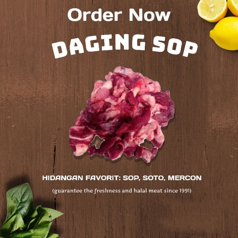 

DAGING SOP SAPI 500 GRAM FRESH BUKAN FROZEN DIJAMIN HALAL