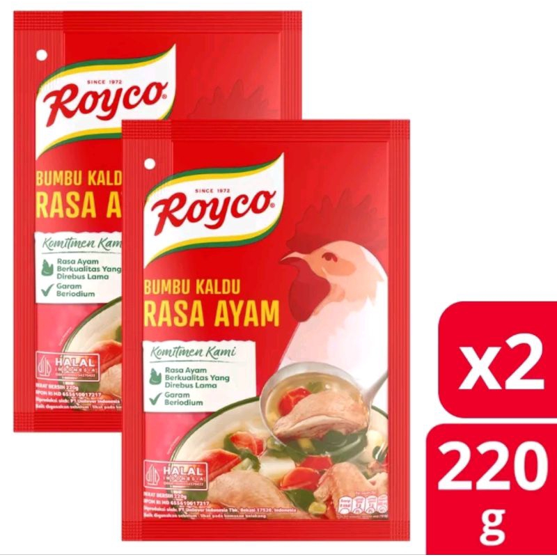 

Royco Bumbu Kaldu Ayam Penyedap Rasa 220gr x 2pcs