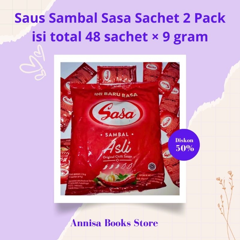 

ABS - Sasa Sambal Saus Sachet 2 Pack isi Total 48 Sachet x 9 gram