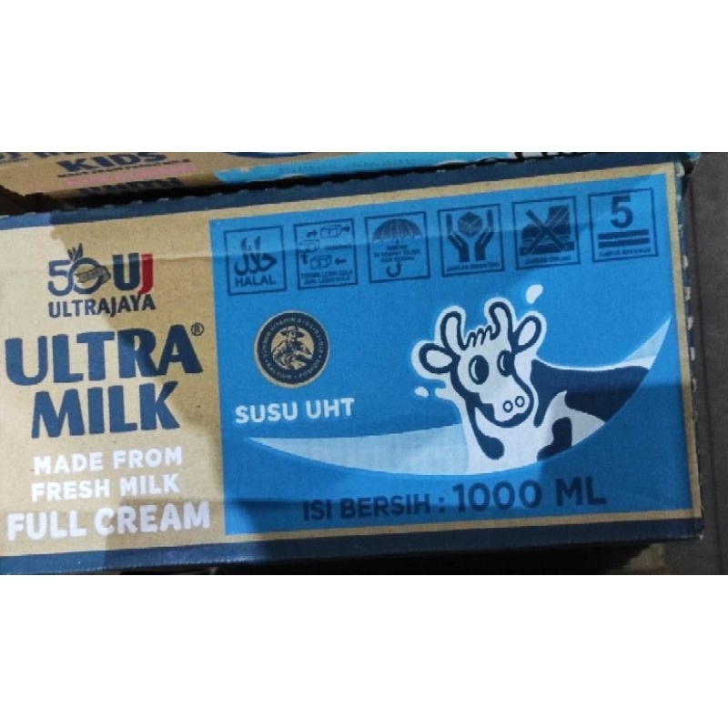 

Ultra Milk Susu UHT Full Cream 1000 ml 1 dus isi 12 pcs (via Instan)