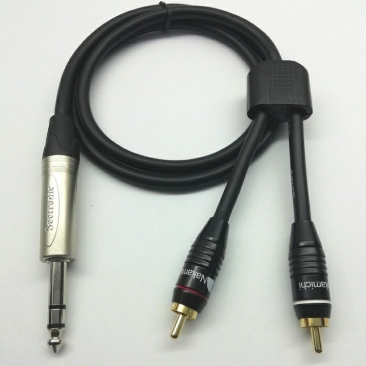 Kabel Canare Jack Akai 6.5mm Stereo Male To 2 RCA - 3 Meter