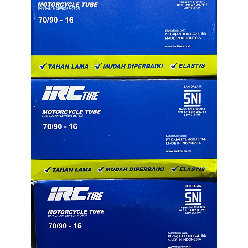 [1 PCS] BAN DALAM IRC MATIC 70/90-16 (100% ASLI IRC) BD 70/90-16 IRC BAN DALAM 70/90-16 IRC