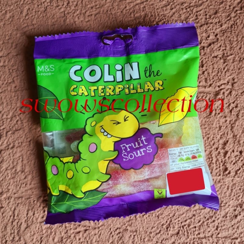 

M&S MARK MARKS & AND SPENCER COLIN THE CATERPILLAR FRUIT SOURS GUMS GUM CANDY PERMEN JELLY
