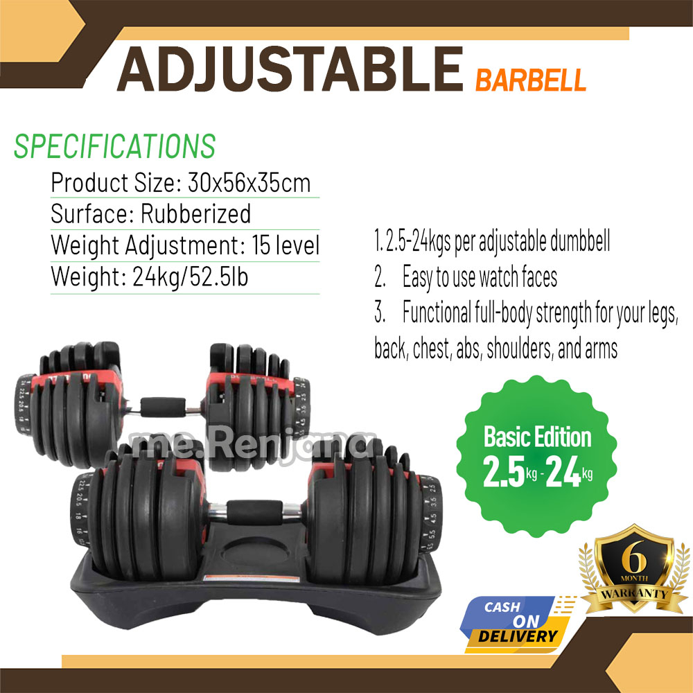 VOSGO - Adjustable Dumbbell Vosgo Fitness 24 kg 48 kg