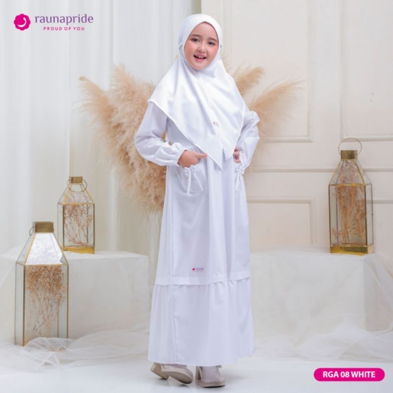 RGA 08 WHITE GAMIS PUTIH ANAK (KATUN TOYOBO)