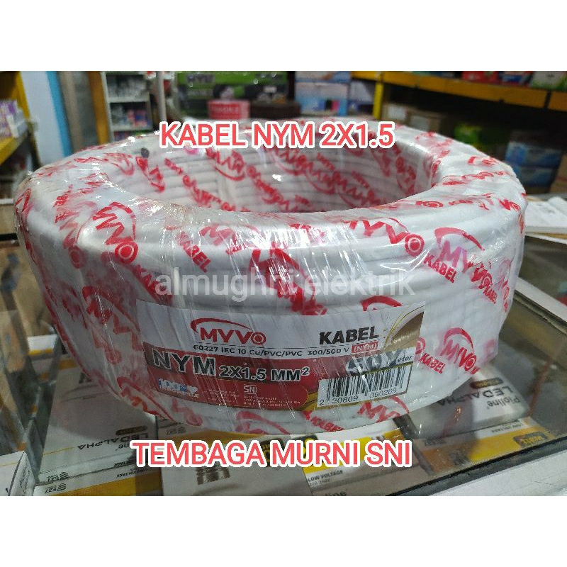 KABEL NYM 2X1.5 TEMBAGA MURNI /KABEL LISTRIK NYM 2X1.5 MYVO