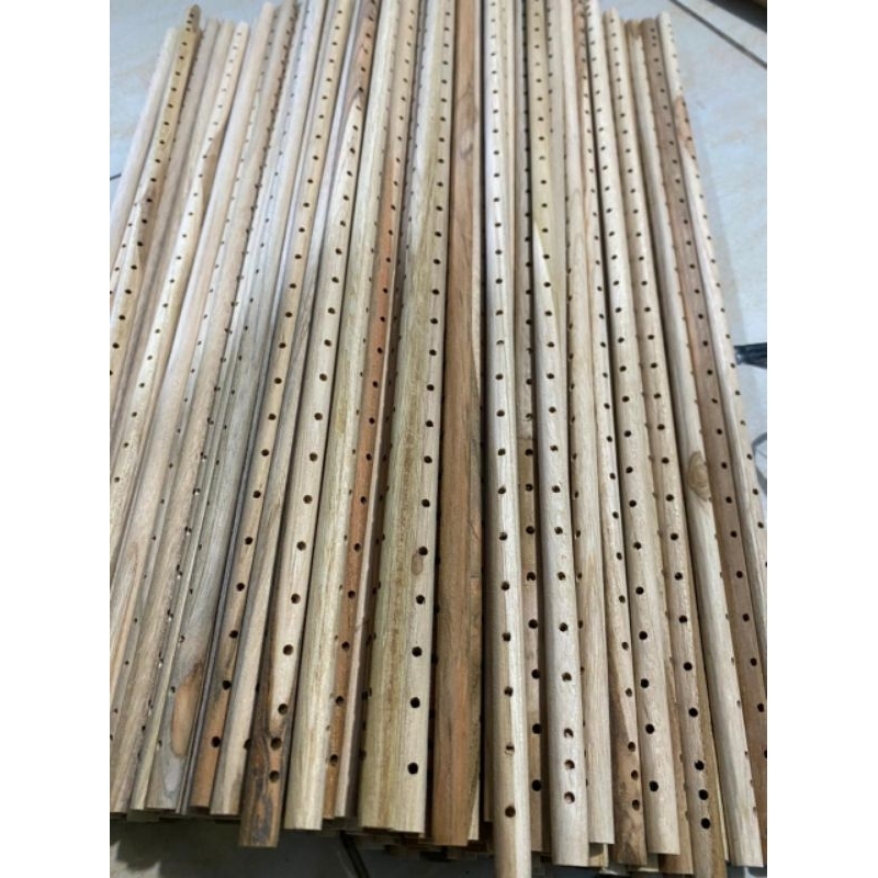 Sabuk sangkar bahan kayu jati bulat isi 12pcs diameter 8 lubang bor 3mm
