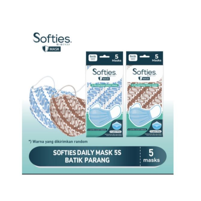 Softies Masker Earloop  batik 5s