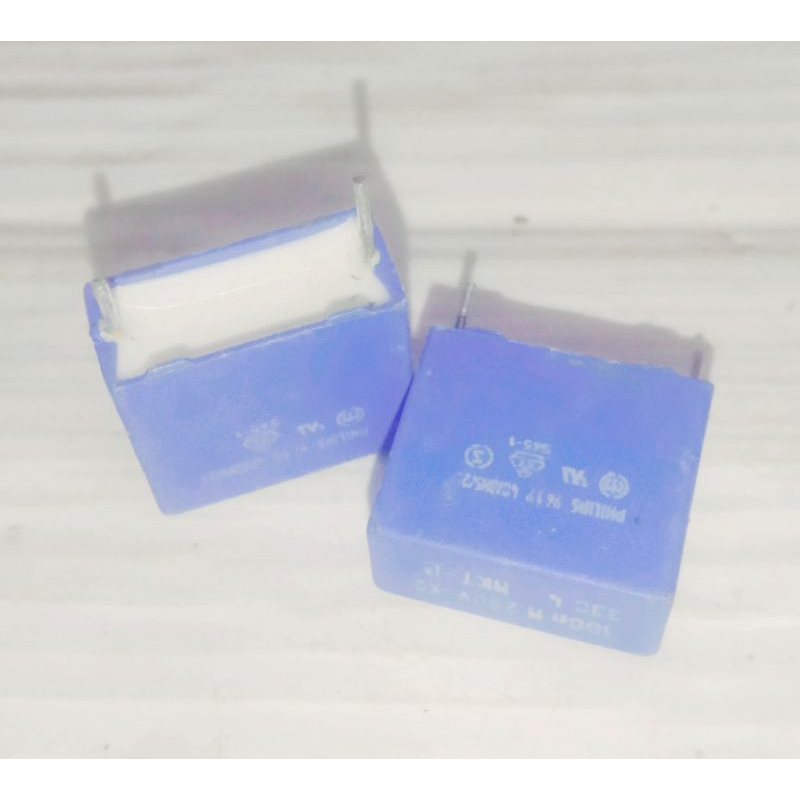 kapasitor mkp 100n 250V merk Philips
