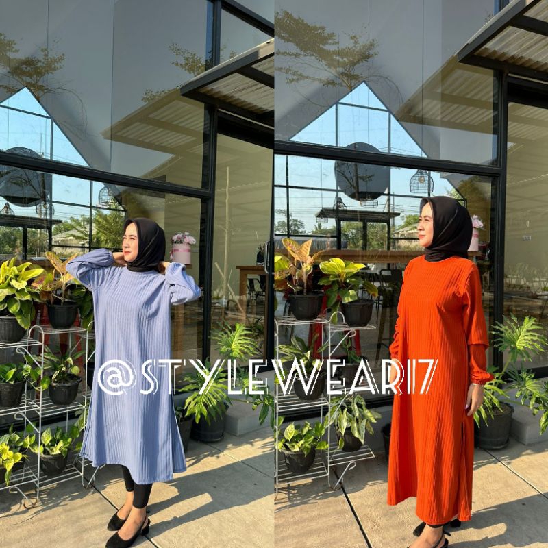 TANIA LONG TUNIK KNIT HORNET PREMIUM LD 115CM//TUNIK KNIT HORNET//LONG TUNIK PREMIUM