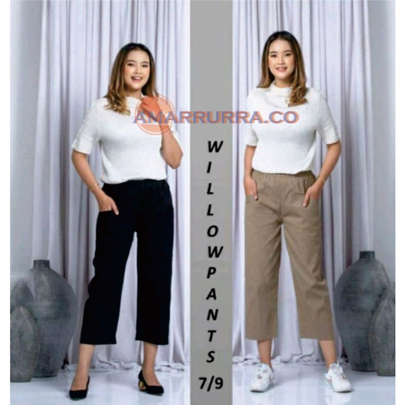 Willow pant 7/8 Celana Crop Pants Jumbo Terbaru /celana kulot korean style