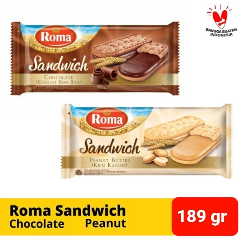 

ROMA SANDWICH COKELAT DAN KACANG 189 GRAM