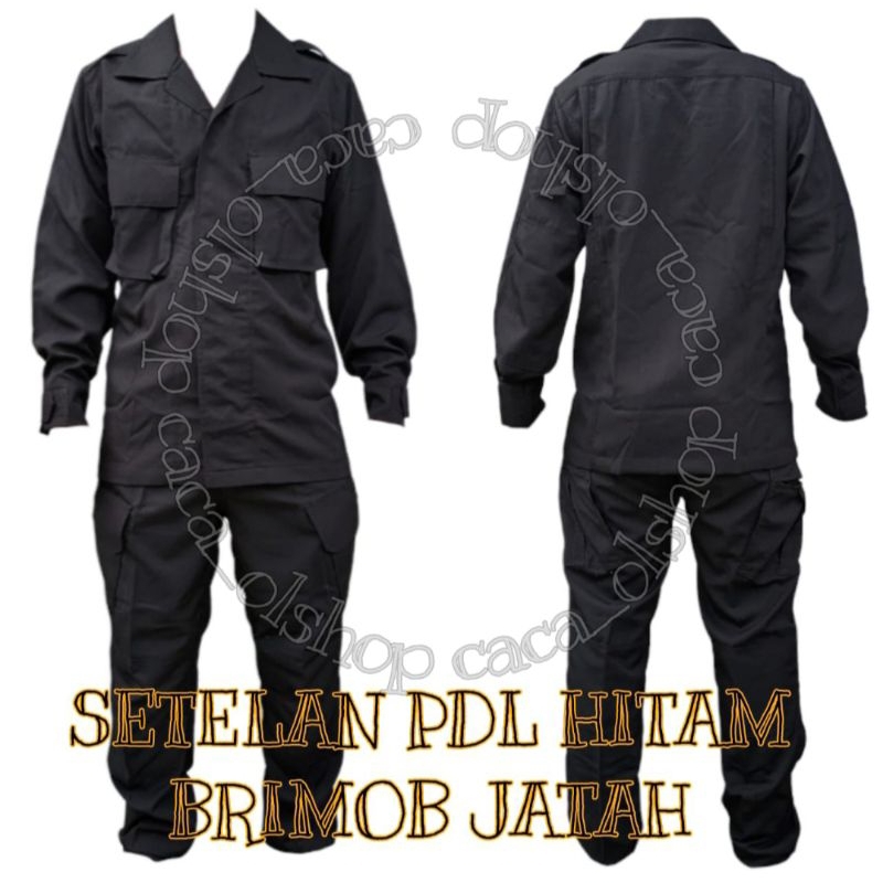 Setelan PDL taktikal JATAH POLRI Hitam Brimob Bahan Halus Original