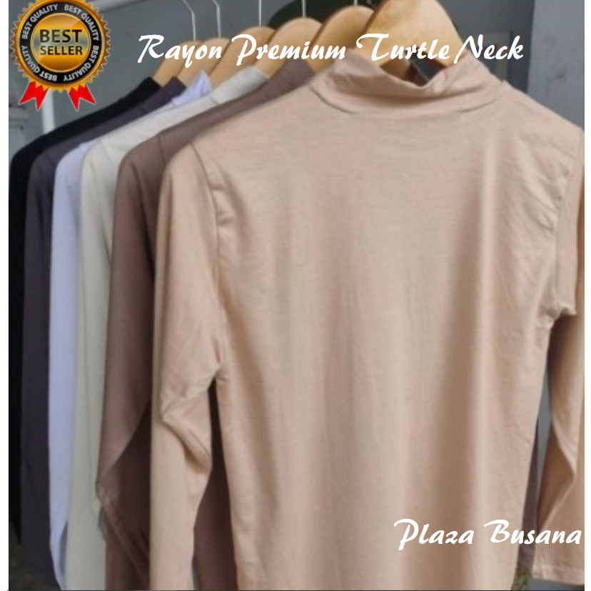Manset Kaos Rayon Premium tebal turtle neck  3 Ukuran L XL XXL