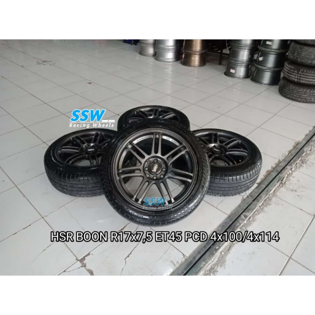 pelek velg hsr boon ring 17 model enkei rpf r17 baut 4 + ban 205 50 r17