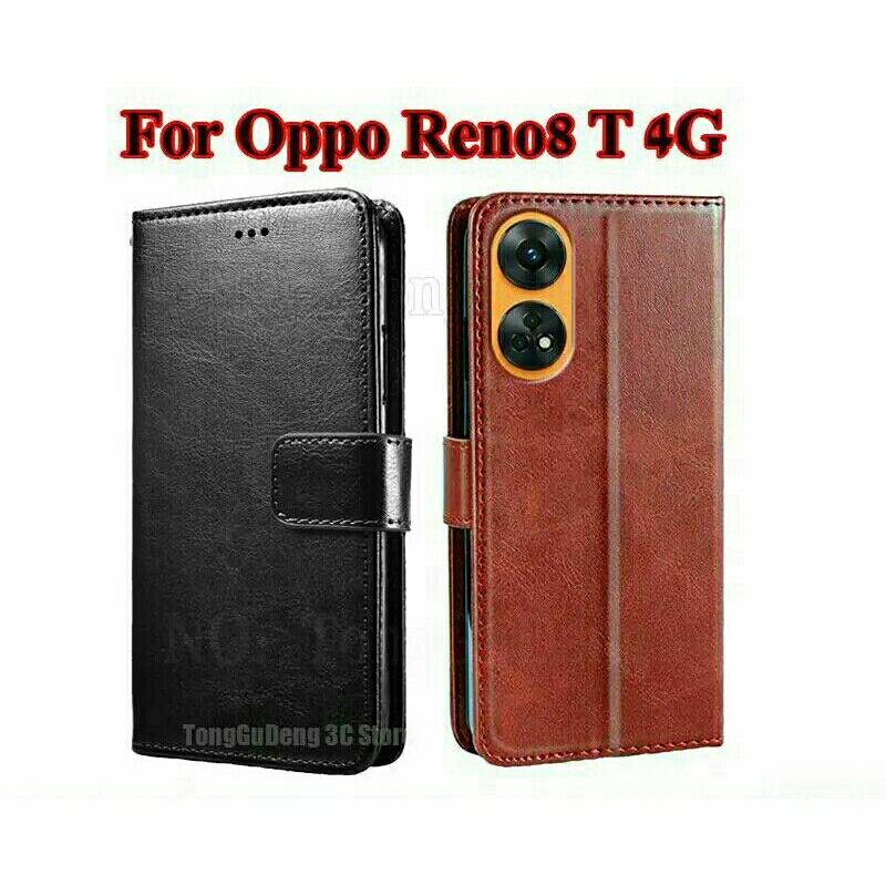 Oppo Reno 8T 4G Flip Cover Case Leather Wallet Sarung Dompet Oppo Reno 8T 4G.