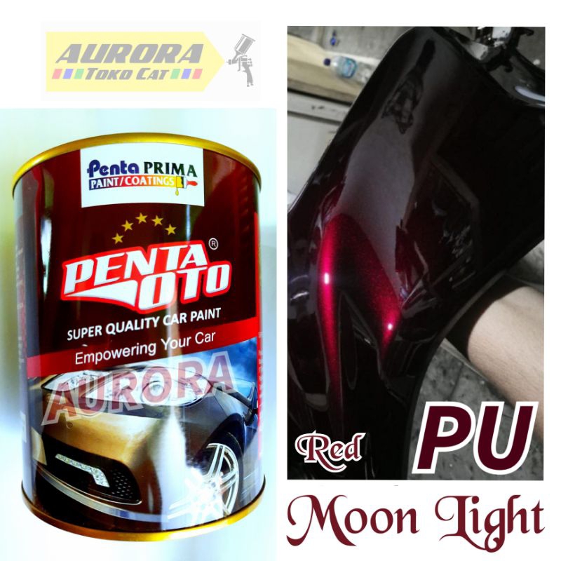 Cat PU Moon Red Merah Maron Candy Metalik Gelap Dark Moon Light Red Moonlight Penta Oto Custom Maroo