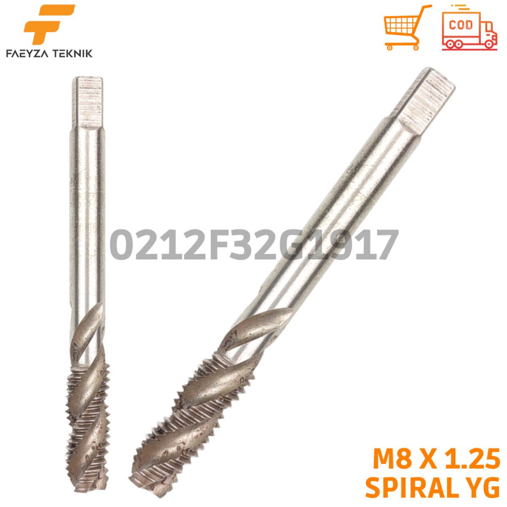 Tap M8 x 1.25 Spiral Tap Drat Baut 12 YG Bukan Yamawa
