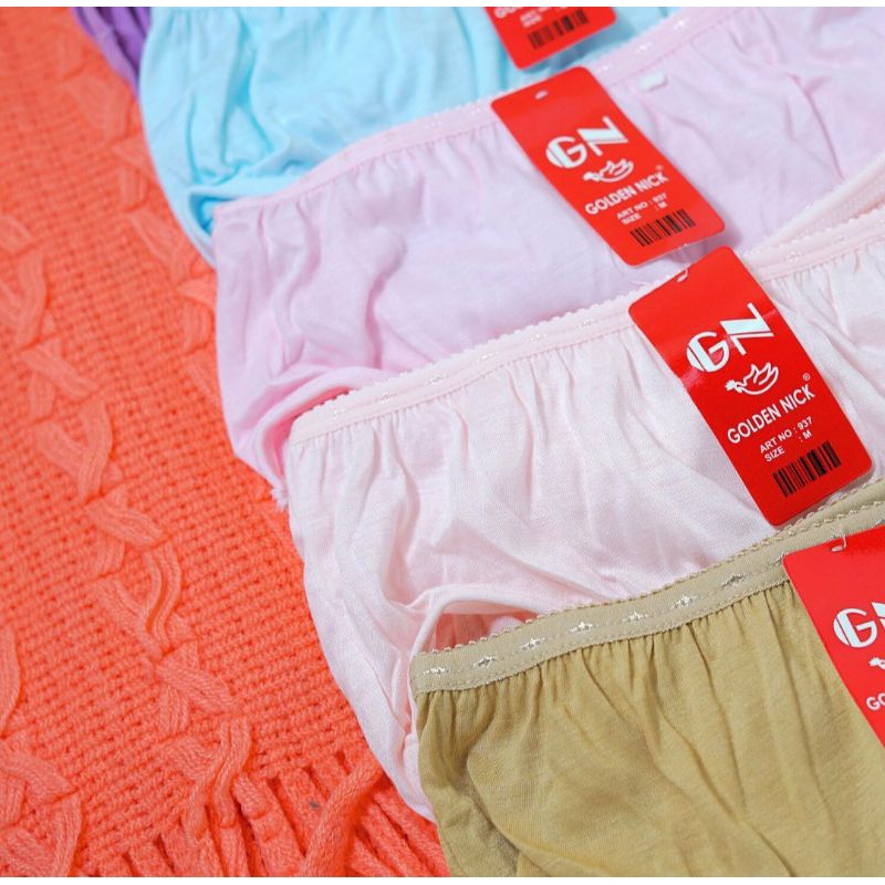(6pcs) CD perempuan celana dalam cewek wanita golden nick GN 937 / CD putih/ CD cerah tissue termura