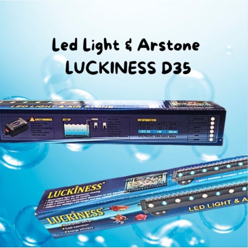 Lampu aquarium LED LUCKINESS AIRSTONE D35 airstone